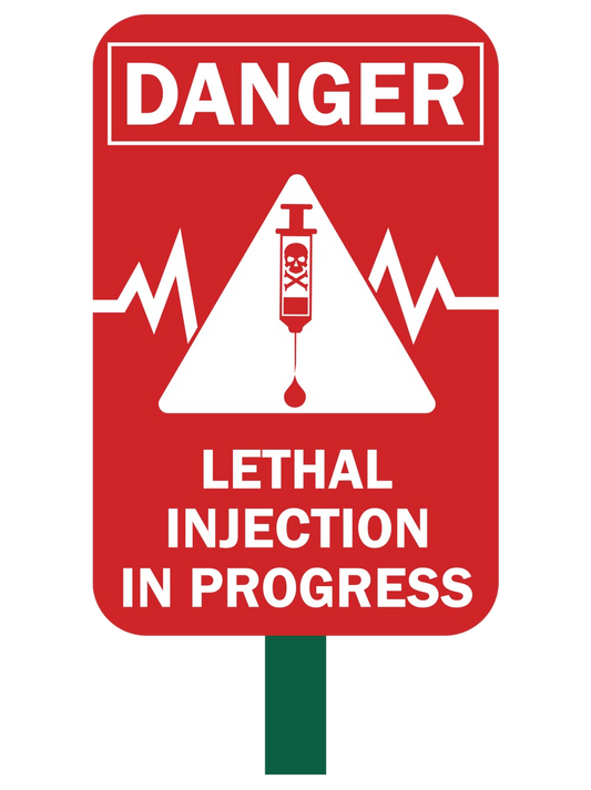 Lethal Injection in Progress Safety Sign